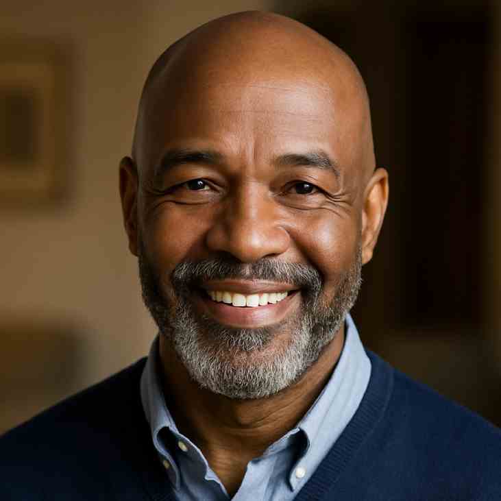 GraceVoice Middle-aged Black man with a gray beard smiling