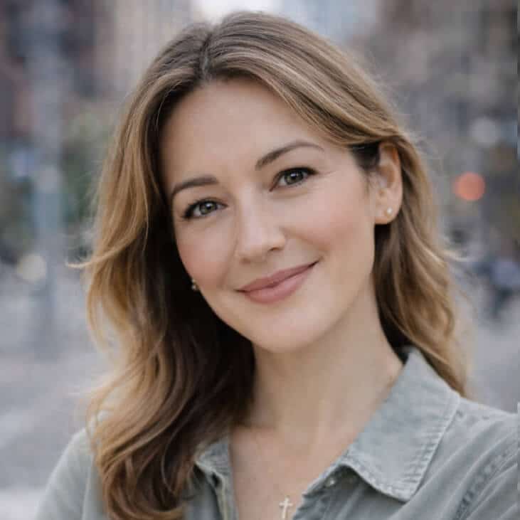 GraceVoice Woman with long, wavy brown hair