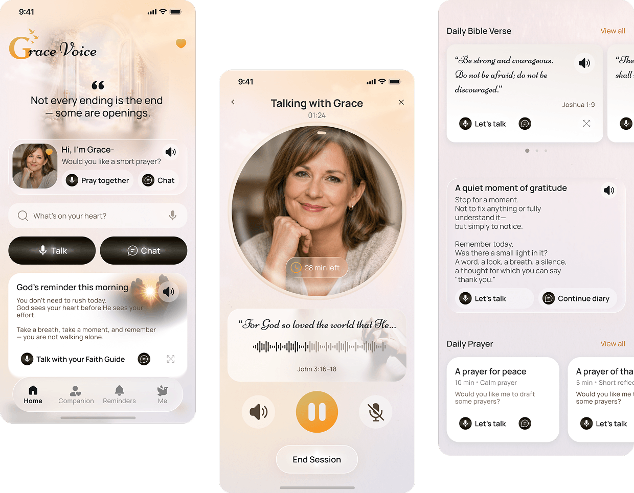 grace voice action on mobile screen